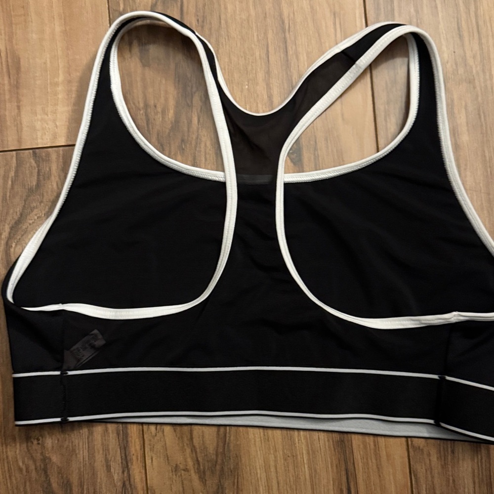 Victoria's Secret Black Sports‎ Bra with White Trim, size (L) - Picture 2 of 4